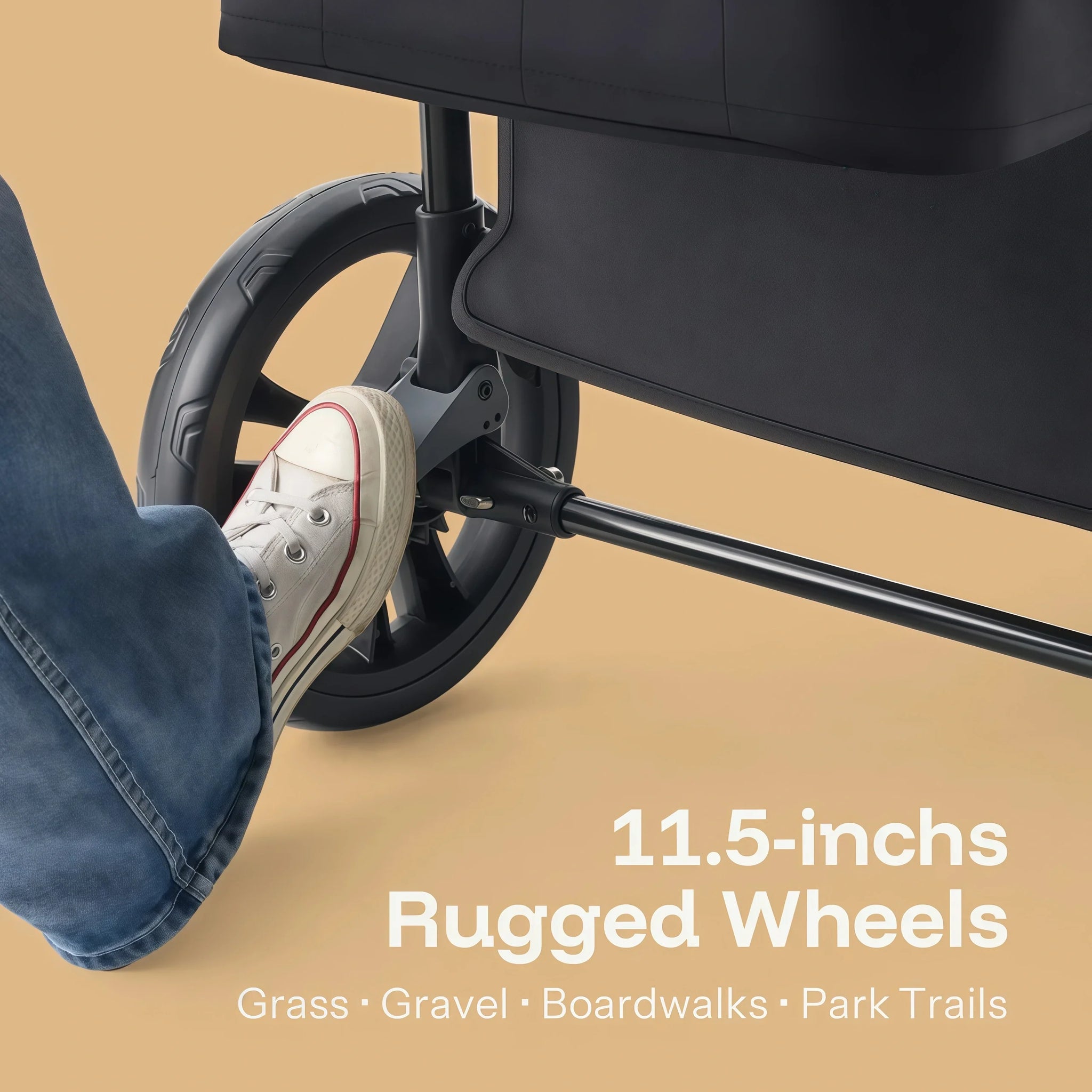 2-Seat Foldable Wagon Stroller for Kids with UPF 50+ Canopy, Mosquito Net & All-Terrain Wheels