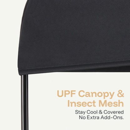 2-Seat Foldable Wagon Stroller for Kids with UPF 50+ Canopy, Mosquito Net & All-Terrain Wheels
